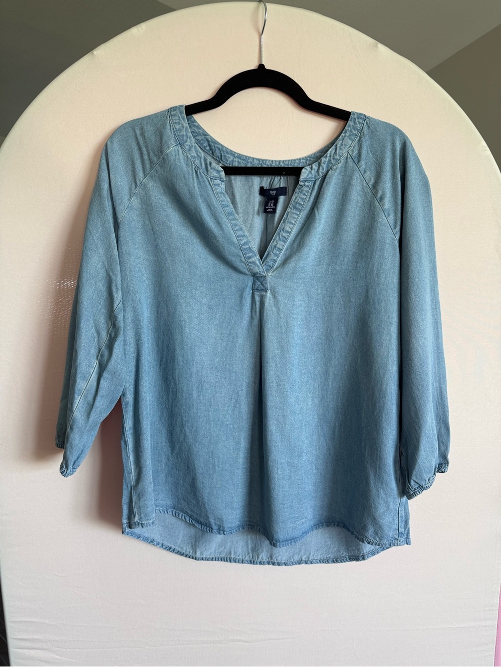GAP Light Chambray Peasant Blouse - Denim size XS